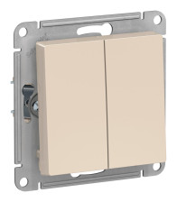 Выключатель 2-м скрытой установки Atlas Design ATN000251 бежевый