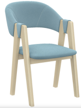 Стул обеденный гнутая спинка Catania Dusty Blue, бесцветный (кат3)
