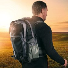 Рюкзак туристический 35л тактический полиэстер цвет черно-серый 701727