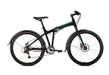 Велосипед складной Forward Tracer черный-бирюзовый 2.0, 7 скоростей, рама 19, 26"