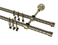 Карниз металлический крученый d16 мм СМ-2497-2Р золото антик 3 м