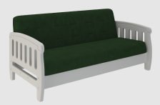 Диван-кровать Ретро, белый, ткань в ассорт-те, 2006х1000х860