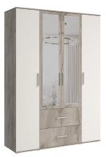 Шкаф 4-створчатый Фиеста New (1600) Кашемир/Дуб крафт серый