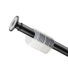 Штанга для душа САНАКС с кольцами 1,20 - 2,20м алюминий/черный 11002