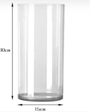 Ваза пластиковая Цилиндр 15х30 см прозрачная