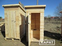 Туалет деревянный СКВОРЕЧНИК крыша профнастил зеленый
