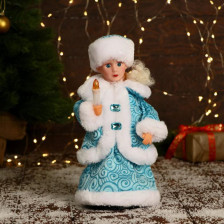 Фигурка Снегурочка 30см Пуговка ромбик голубая (двигается) 3555342
