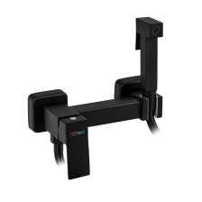Смеситель для биде GFmark 20485 с гигиенической лейкой и шлангом, нержавеющая сталь/черный