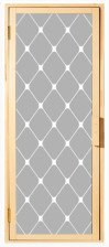 Дверь для сауны стекло (1,9х0,7) стекло мат  ромб Lux 8мм кор липа (С)
