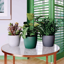 Горшок с поддоном MIKA d13 h11,8см 1,14л платина