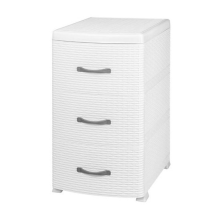 Комод 3 ящика Ротанг белый 35606