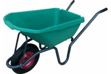 Тачка строительная одноколесная (зеленый пластик) 120л/200кг 11120ЗПК