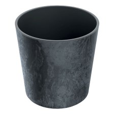 Кашпо Urbi Round Effect с/вклад 25х25см 7,5/9л антрацит