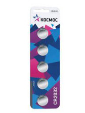 Элемент питания CR2032 Космос (алк) 