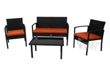 Набор мебели иск. ротанг Бостон (стол 80x50 + диван+ 2 кресла) беж
