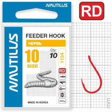 Крючки NAUTILUS FEEDER Червь 1134R №10 (10шт)