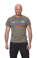 Футболка х/б Russia, олива, 7TS-06OL размер ХL
