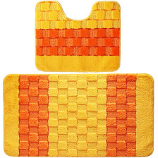 Комплект ковриков для ванной комнаты BANYOLIN SILVER из 2 шт 60х100/50х60см 11мм (желтый) 1/25