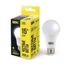 Лампа светодиодная Е27 15W/3000 А60 (стандарт) IEK