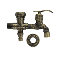 Кран водоразборный САНАКС на 1/2, с двойным выходом, бронза 92552