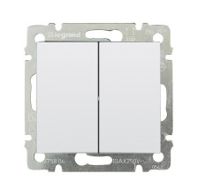 Выключатель 2-м скрытой установки Legrand Valena 774405 белый
