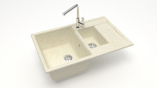 Мойка 755х500 искусственный камень бежевый 210/Q2
