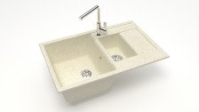 Мойка 755х500 искусственный камень бежевый 210/Q2