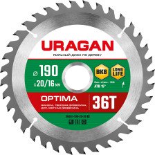Диск пильный 190х20/16мм 36Т URAGAN Optima 36801-190-20-36_z01
