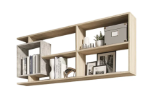 Полка Неаполь-1 Бетон светлый/Дуб сонома