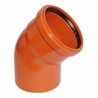 Отвод канализационный 45 ПВХ D160