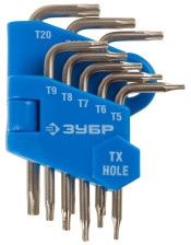 Набор ключей имбусовых 8шт Т5-Т20 TORX ЗУБР 27477-Н8