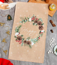 Полотенце саржа Fir branches Бежевый Этель 40х73