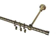 Карниз металлический крученый d16 мм СМ-2497-1Р золото антик 1,8 м