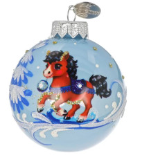 Украшение новогоднее Шар 6,5см Лошадка черногривая КУ-65-254018