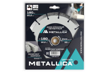 Диск алмазный 180x22,2x2,2x10 сегментный по бетону кирпичу METALLICA Optima 900277