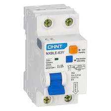 Дифференциальный автоматический выключатель NXBLE-63Y 1P+N 16А 30mA тип AС, х-ка С, 4.5kA CHINT 105542