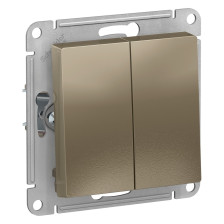 Выключатель 2-м скрытой установки Atlas Design ATN000551 шампань