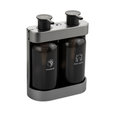 Дозатор для жидкого мыла GFmark антивандальный, двойной (2х380 мл), черный 6232