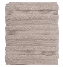 Плед из хлопка с буклированной вязкой светло-серый Essential 130х170 см