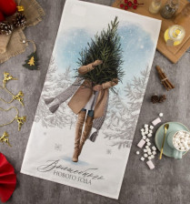 Полотенце саржа Волшебного Нового Года Белый Этель 40х73