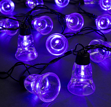 Гирлянда "Нить" уличная/ комнатная Д: 5м "Колокол"Нить Тёмная LED-30-220V 8 режимов ЗЕЛЕНЫЙ 44646