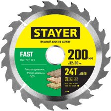 Диск пильный 200х32/30мм 24Т Быстрый рез STAYER FAST 3680-200-32-24_z01