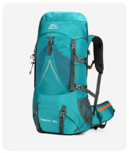Рюкзак туристический XINSHENGLONG, 60л, 72х35х23см, бирюзовый, усиленная спинка, влагостойкий, 8-1