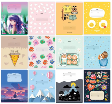 Тетрадь 24 л BG клетка Mix-12. Девочки