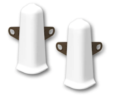 Угол наружный Идеал Деконика белый с кронштейном 70 мм