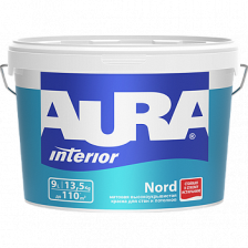 Краска матовая высокоукрывистая для стен и потолков "AURA NORD" (0,9л)