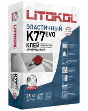 Клей плиточный для керамогранита SuperFlex K77 серый (25кг) Литокол