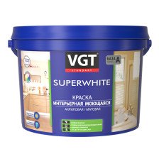 Краска ВД-АК-1180 "Superwhite" интерьерная моющаяся база А (13кг) ВГТ