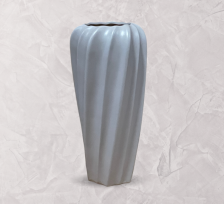 Ваза керамическая 16х34,5 см светло-серый мат