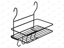 Полка большая с крючками 260х180х270 черная матовая MX-403 BL